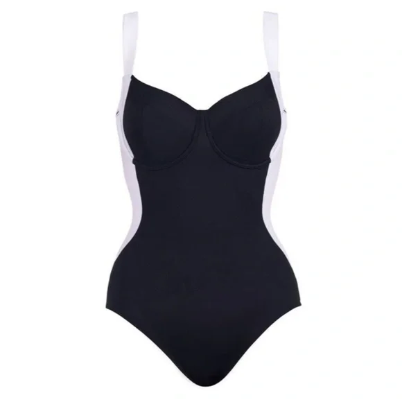 TA3 Lifty Contour Black And White One Piece Reg/Long Shapewear Swimsuit XS D/DD - Picture 12 of 14